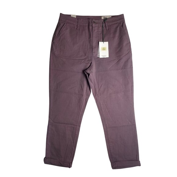 Cosmic Blue Love Womens Organic Chino Pants Sz 31Shadow Rose cuffed Straight Cut - Picture 2 of 10